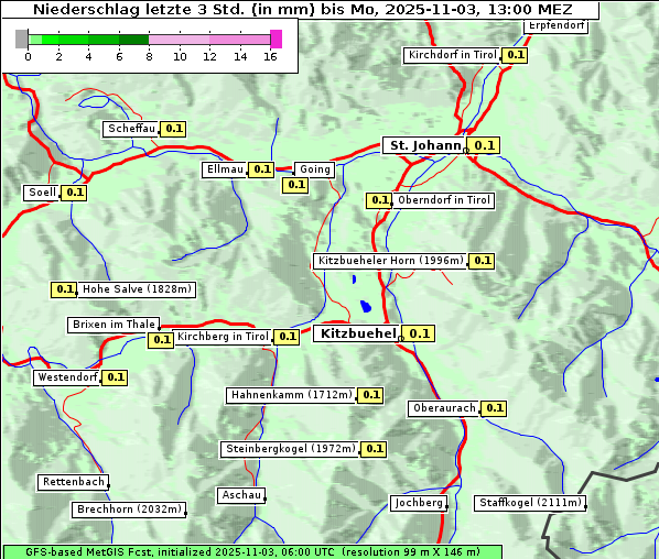 Niederschlag, 3. 11. 2025