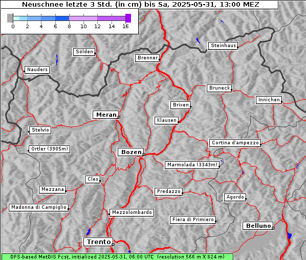 Neuschnee, 31. 5. 2025