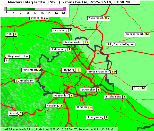 Niederschlag, 10. 7. 2025