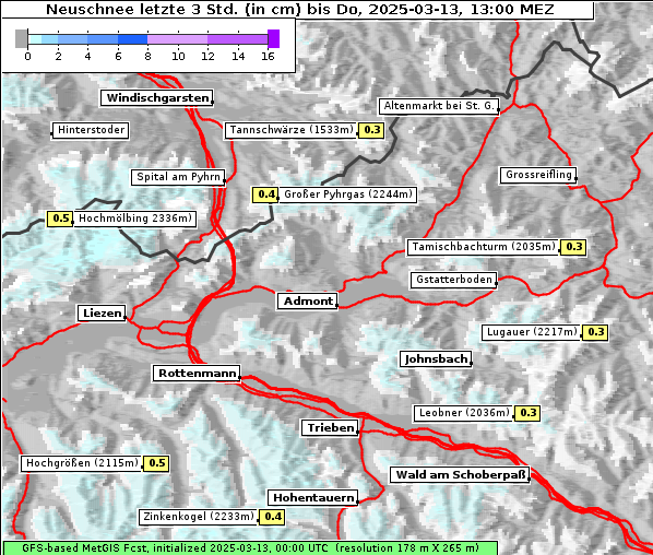 Neuschnee, 13. 3. 2025