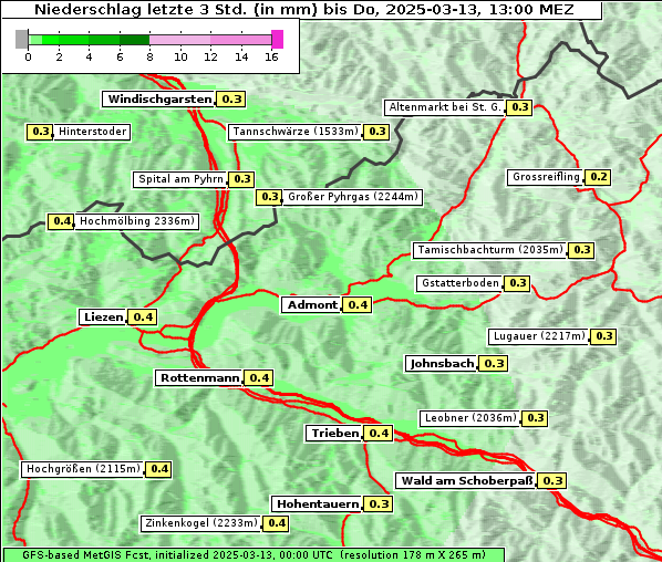 Niederschlag, 13. 3. 2025