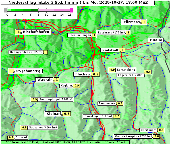 Niederschlag, 27. 10. 2025