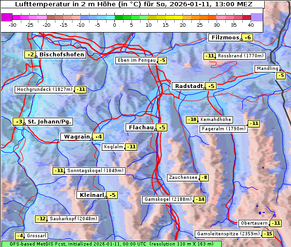 Temperatur, 11. 1. 2026