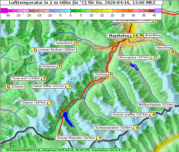 Temperatur, 16. 4. 2026