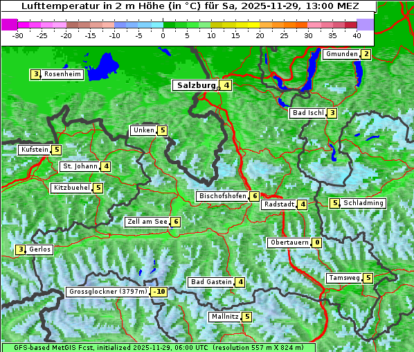 Temperatur, 29. 11. 2025