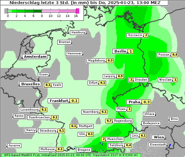 Niederschlag, 23. 1. 2025