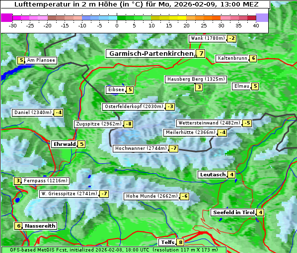 Temperatur, 9. 2. 2026