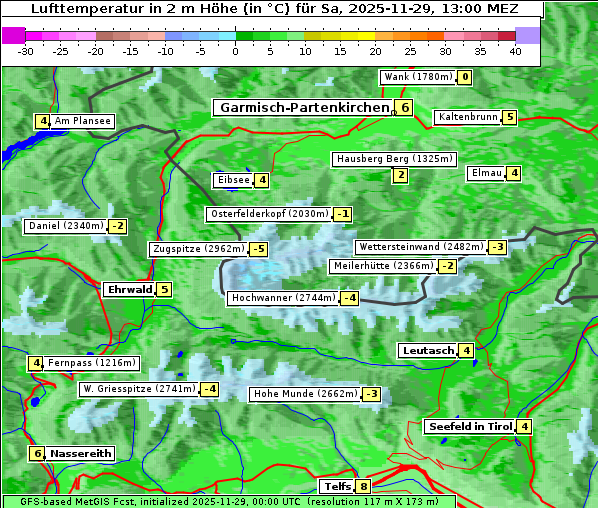 Temperatur, 29. 11. 2025