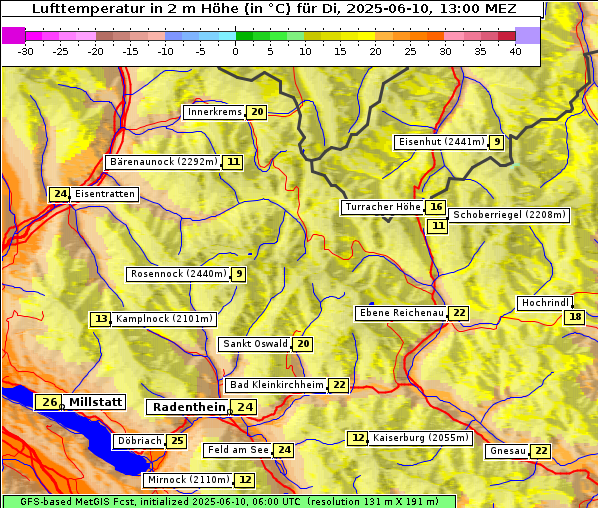 Temperatur, 10. 6. 2025