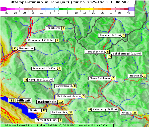 Temperatur, 30. 10. 2025