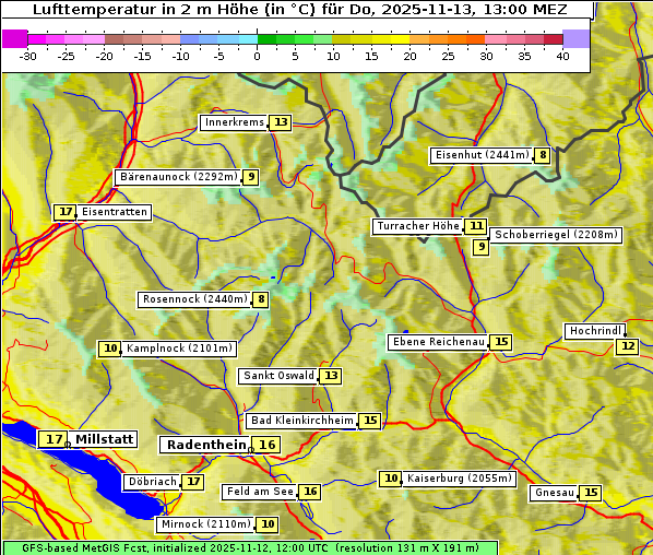 Temperatur, 13. 11. 2025