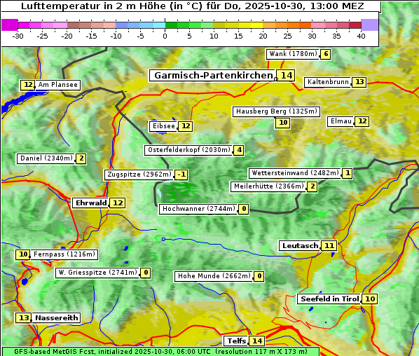 Temperatur, 30. 10. 2025