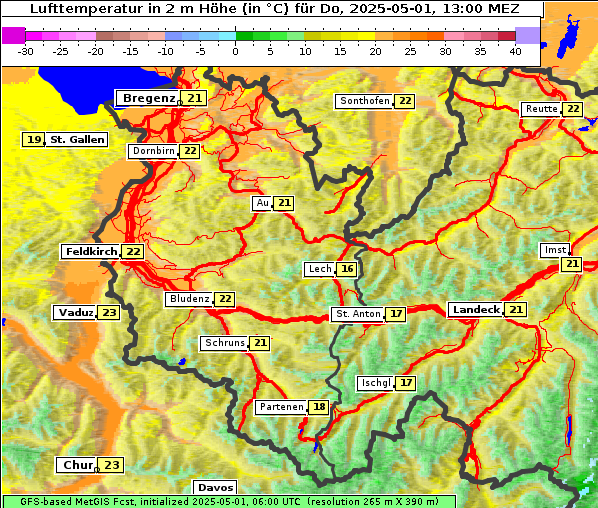 Temperatur, 1. 5. 2025