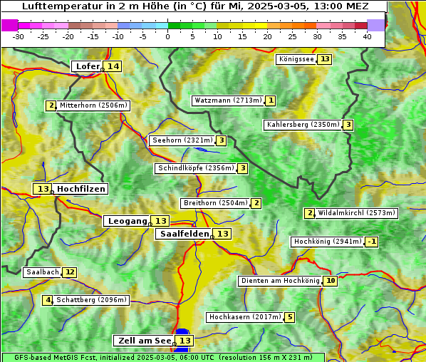 Temperatur, 5. 3. 2025