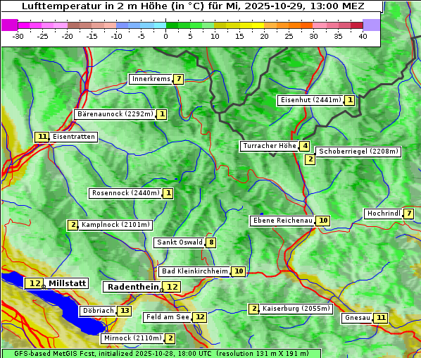 Temperatur, 29. 10. 2025