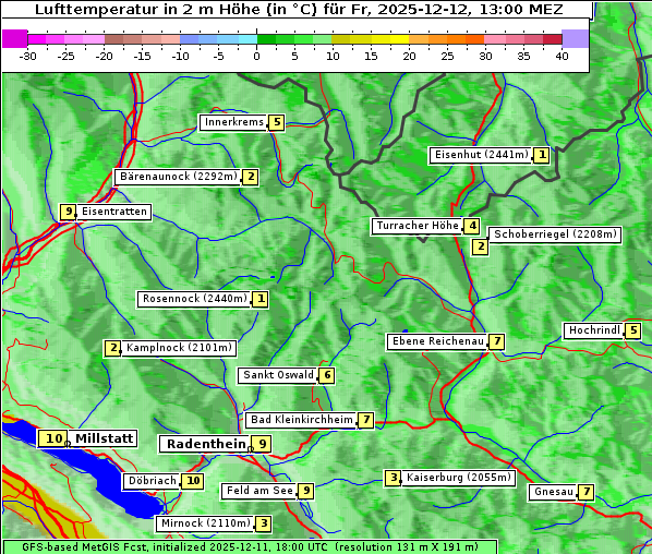 Temperatur, 12. 12. 2025