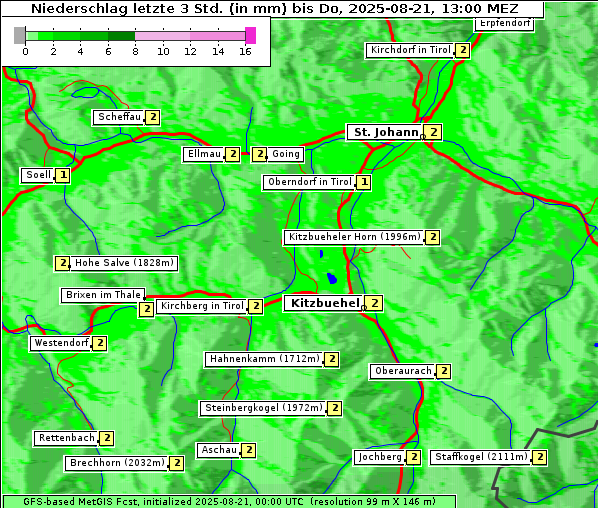 Niederschlag, 21. 8. 2025