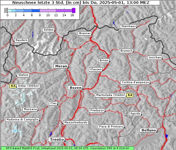 Neuschnee, 1. 5. 2025