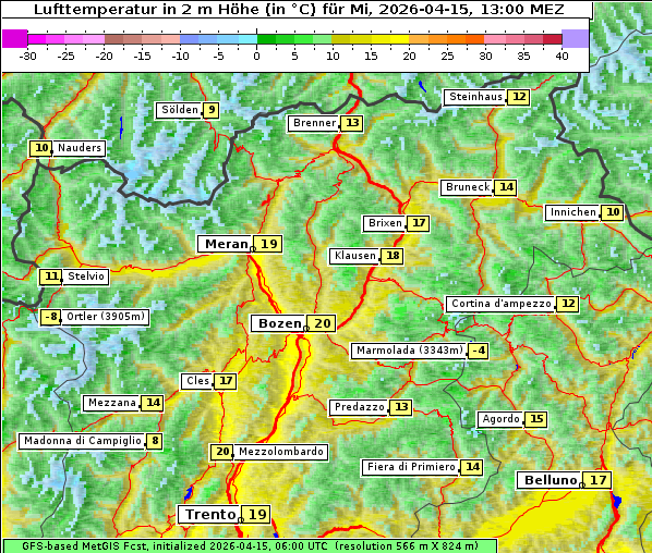 Temperatur, 15. 4. 2026