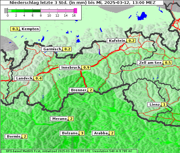 Niederschlag, 12. 3. 2025