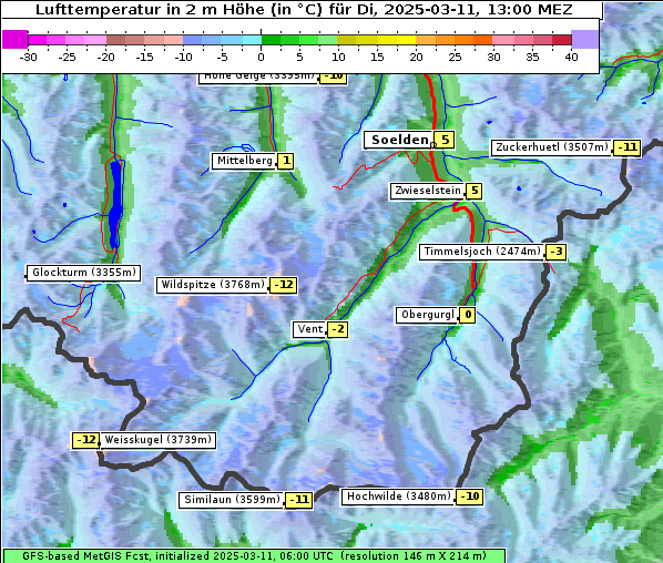 Temperatur, 11. 3. 2025