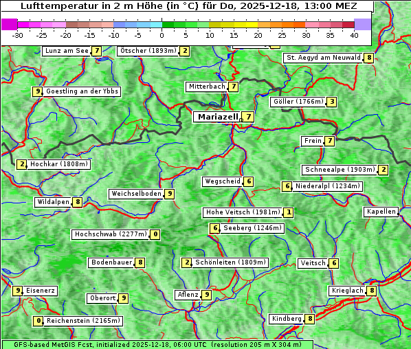 Temperatur, 18. 12. 2025