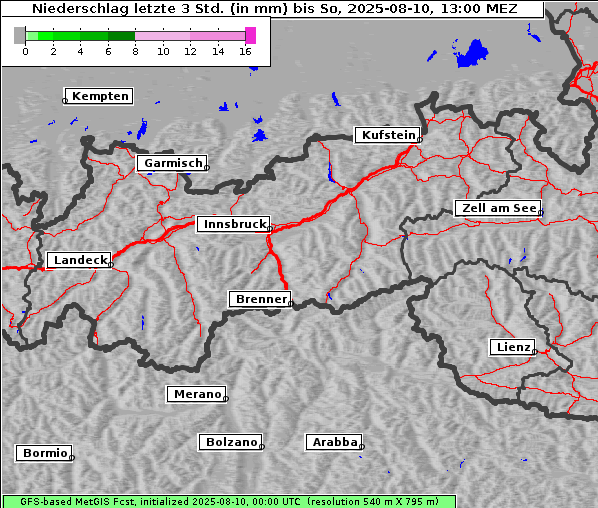 Niederschlag, 10. 8. 2025