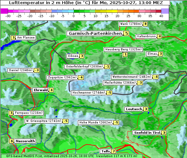 Temperatur, 27. 10. 2025