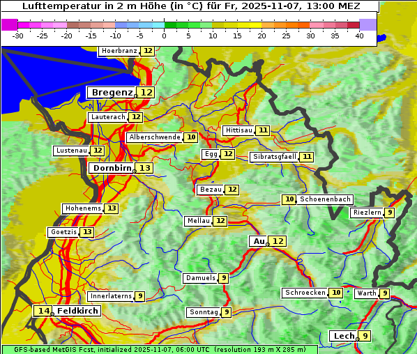 Temperatur, 7. 11. 2025