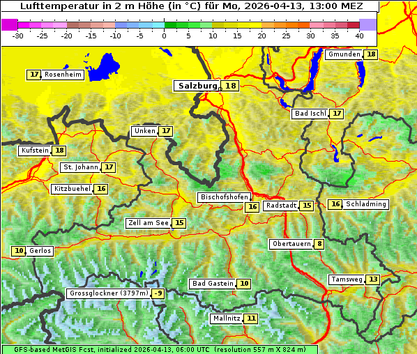 Temperatur, 13. 4. 2026