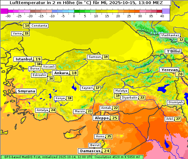 Temperatur, 15. 10. 2025