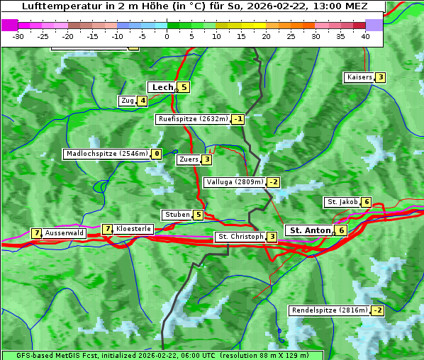 Temperatur, 22. 2. 2026