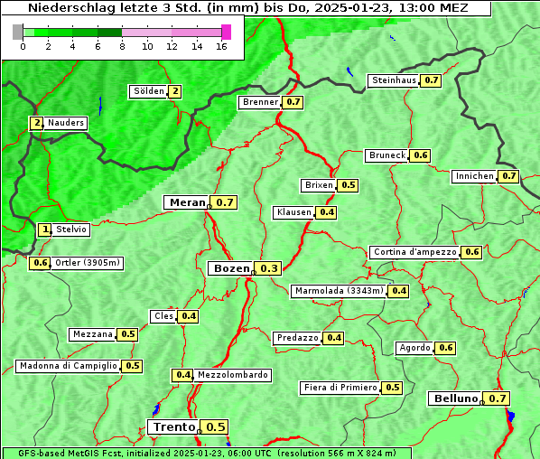 Niederschlag, 23. 1. 2025