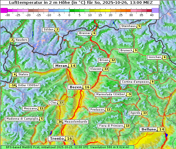 Temperatur, 26. 10. 2025