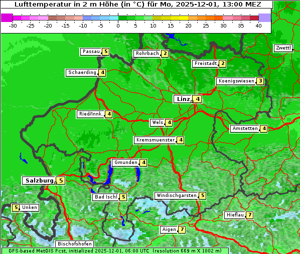 Temperatur, 1. 12. 2025