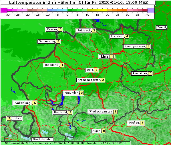 Temperatur, 16. 1. 2026