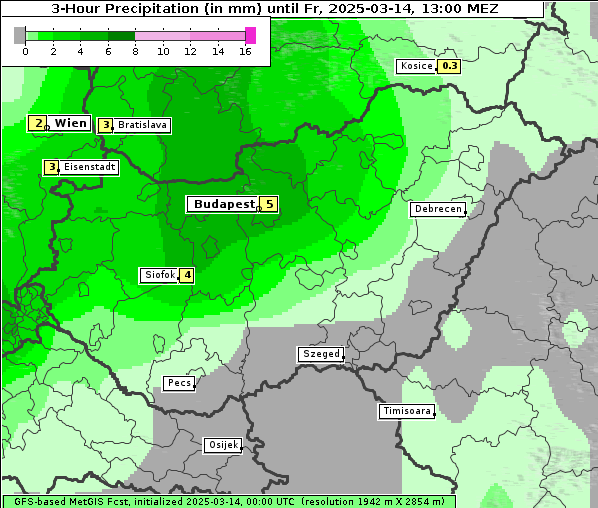 Niederschlag, 14. 3. 2025