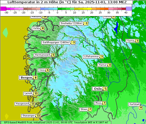 Temperatur, 1. 11. 2025