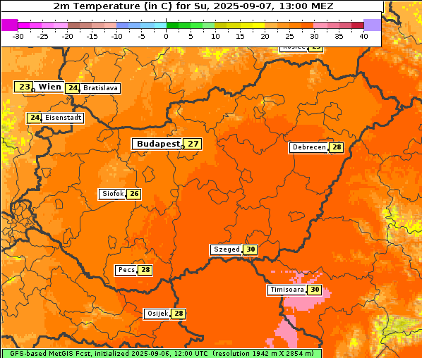 Temperatur, 7. 9. 2025