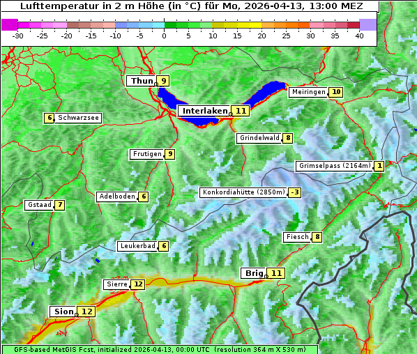 Temperatur, 13. 4. 2026