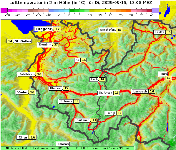 Temperatur, 16. 9. 2025