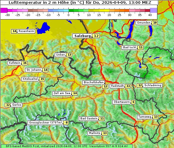Temperatur, 9. 4. 2026