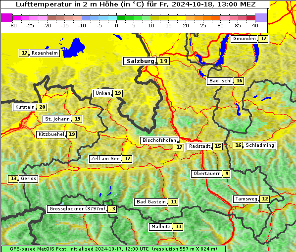 Temperatur, 18. 10. 2024