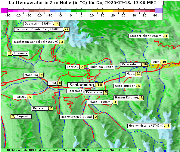 Temperatur, 18. 12. 2025