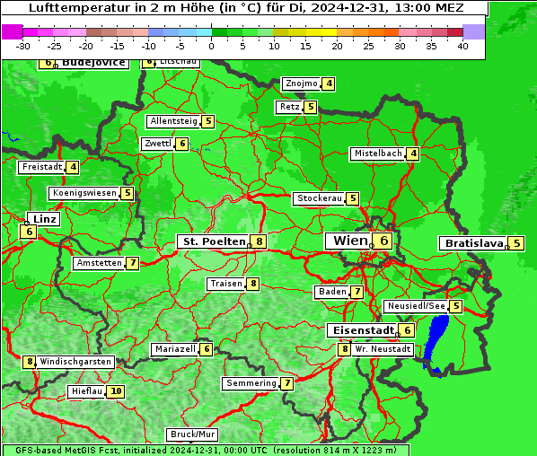 Temperatur, 31. 12. 2024