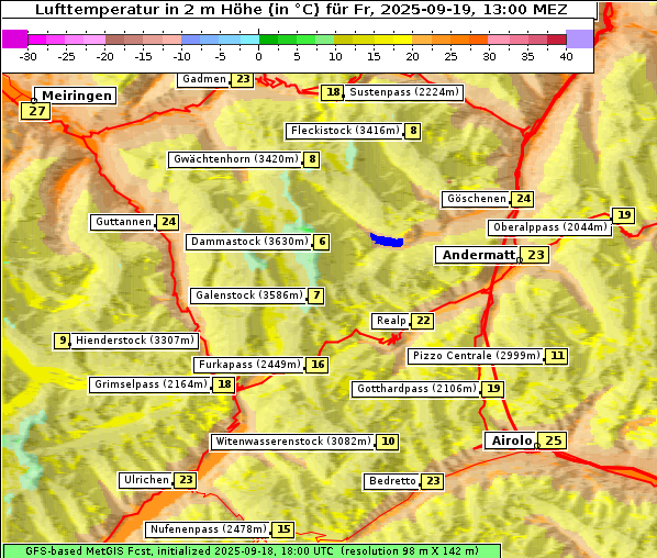 Temperatur, 19. 9. 2025