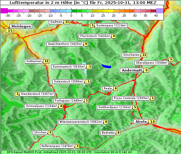 Temperatur, 31. 10. 2025