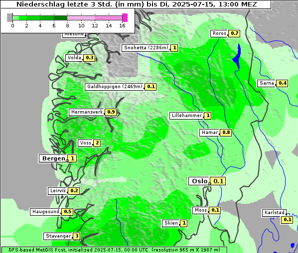 Niederschlag, 15. 7. 2025