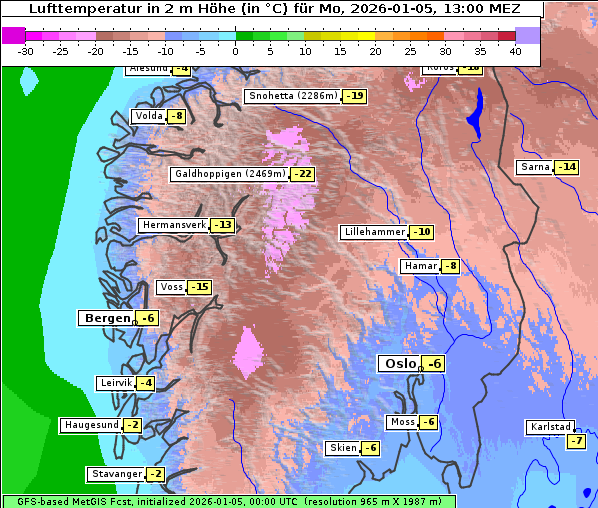 Temperatur, 5. 1. 2026