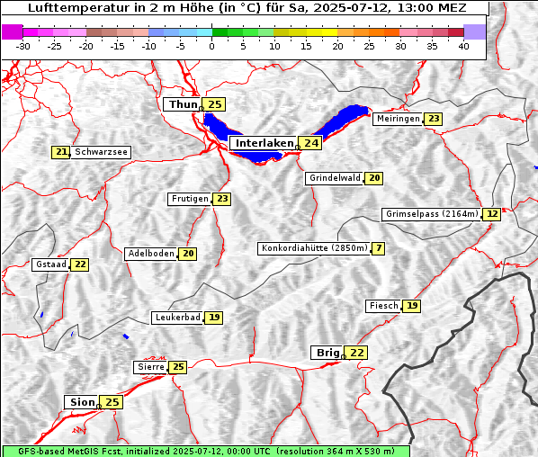 Temperatur, 12. 7. 2025
